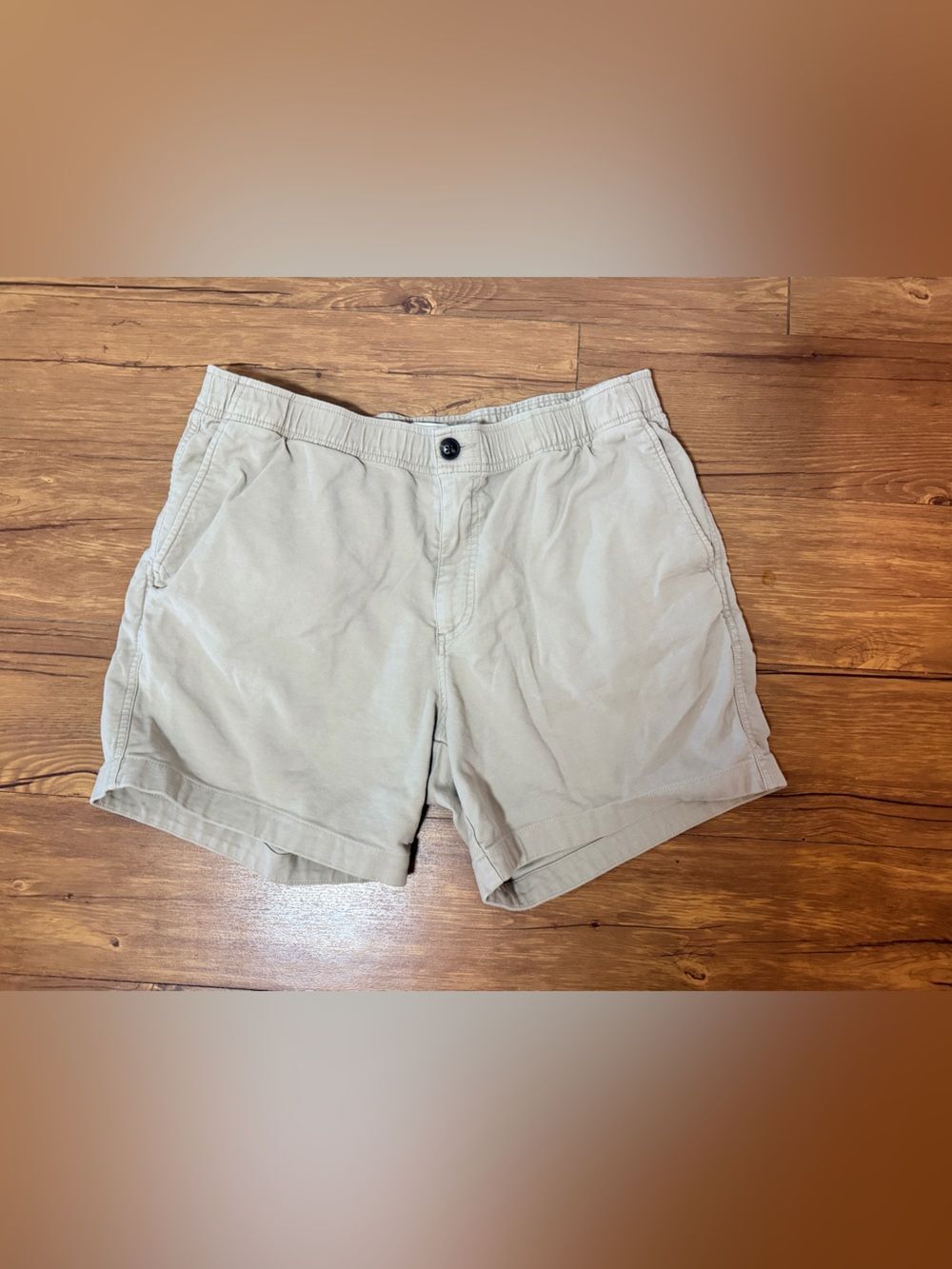 Peter Millar Mens Khaki Crown Weekend Classic Fit Short Size Large Tan Cream